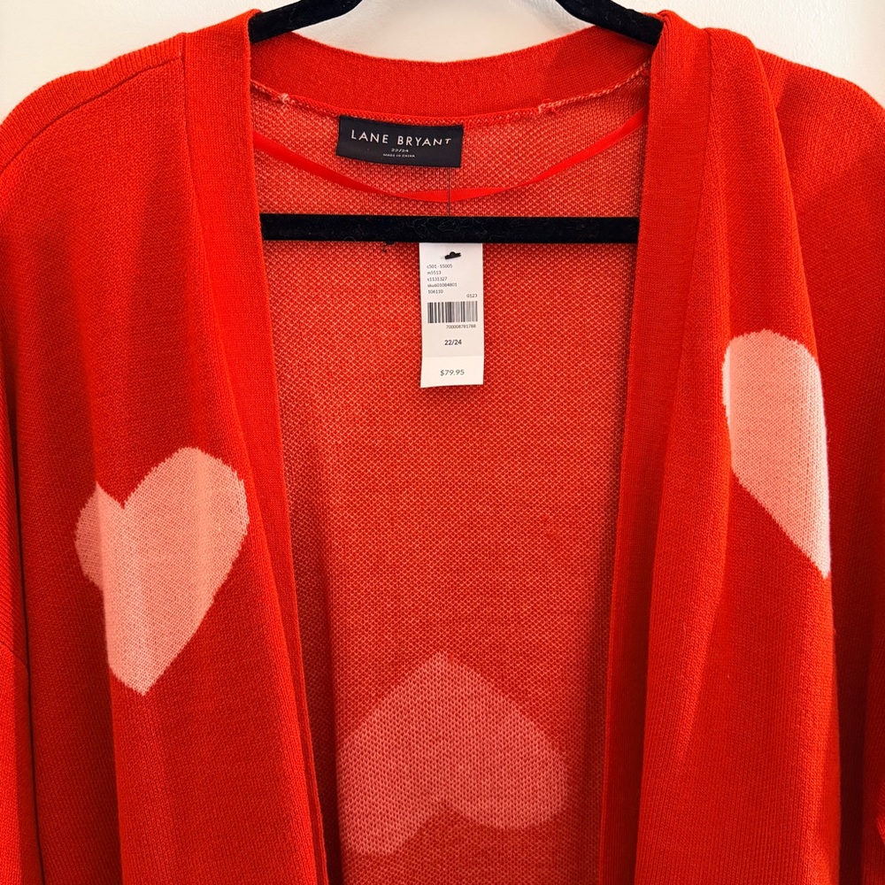 Lane Bryant Red Heart Cardigan 22/24 - Picture 5 of 5